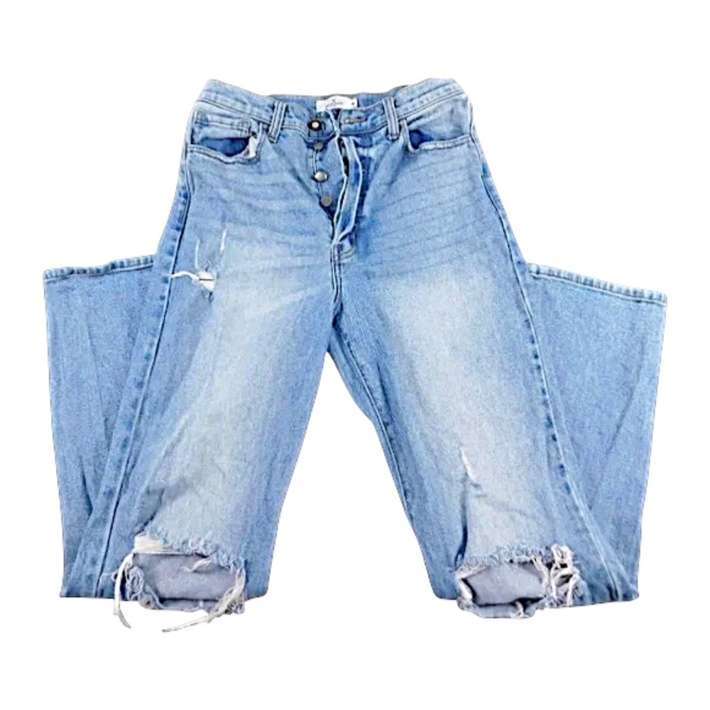 Windsor Denim High-Rise Distressed Mom Jeans – Size 5‎